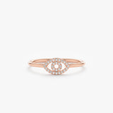 Rose Gold and Diamond Evil Eye Ring