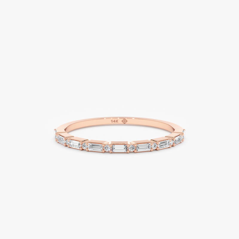 Rose Gold Diamond Half Eternity Ring