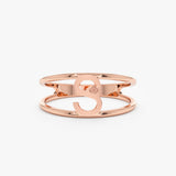 Rose Gold Custom Initial Ring