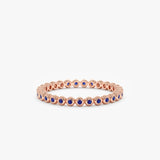 Rose Gold Bezel Sapphire Eternity Band