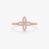 Rose gold clover ring