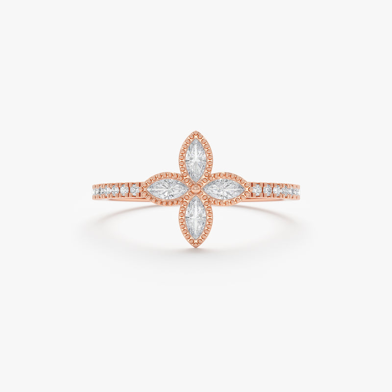 Rose gold clover ring