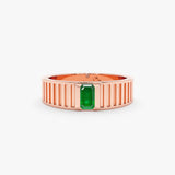 Rose Gold Single Emerald Ring