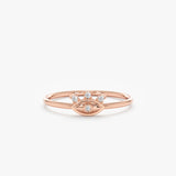 Rose Gold Diamond Evil Eye Ring