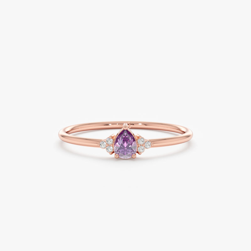 Simplistic Rose Amethyst Ring