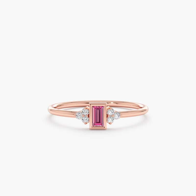 Pink Sapphire Diamond Ring