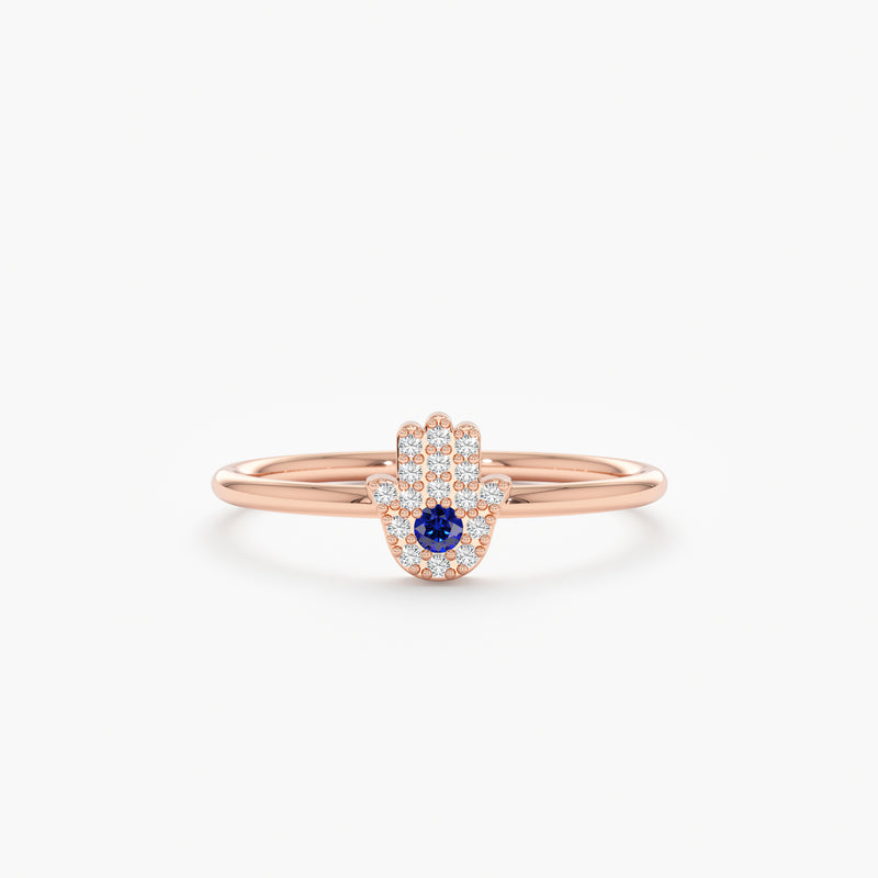 Rose Rold Hamsa Ring