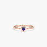 Rose Gold Minimalist Blue Sapphire Ring