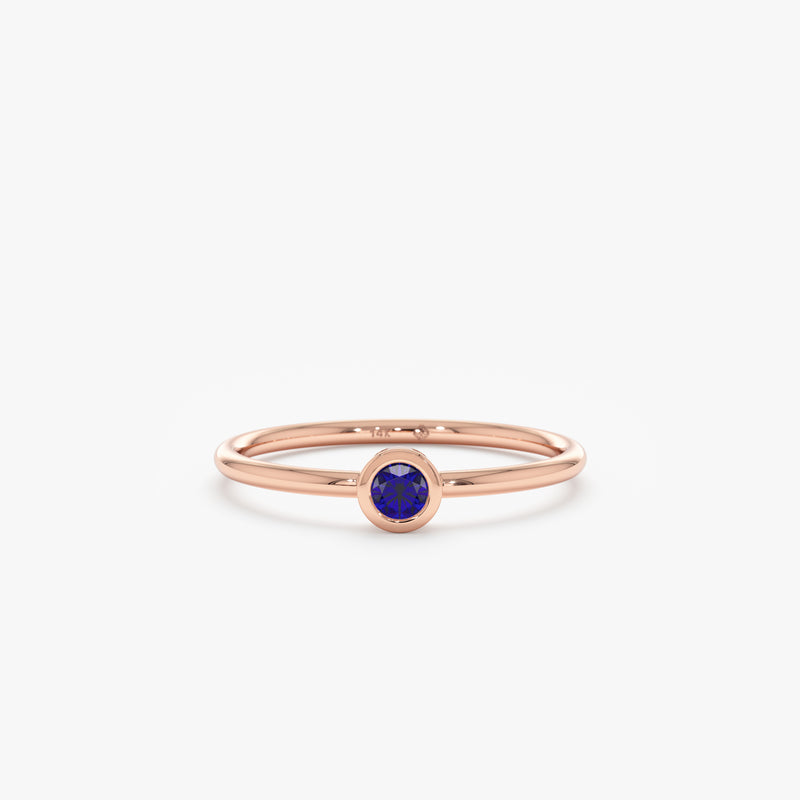 Rose Gold Minimalist Blue Sapphire Ring