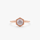 Handmade Rose Gold Labrodorite Ring