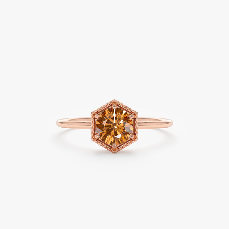 Rose Gold Citrine November Bithstone