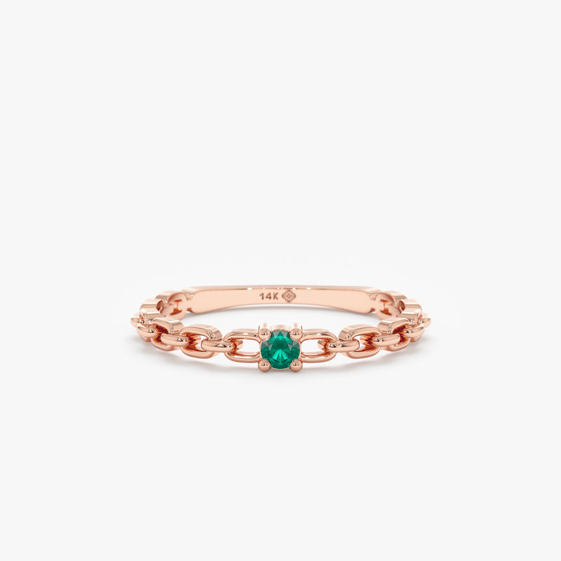 Rose Gold Emerald Band