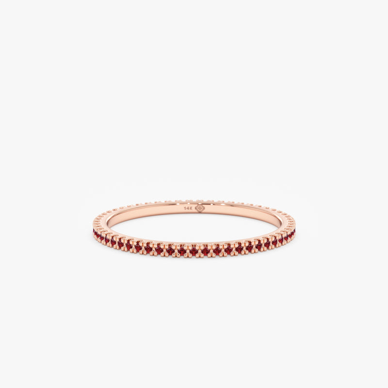 Rose Gold Dainty Ruby Ring