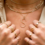 Sarah Elise Jewelry layering Necklaces with custom diamond letter charm