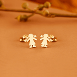 Little Girl Stud earrings in solid gold for her