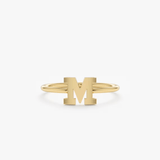 yellow gold initial ring