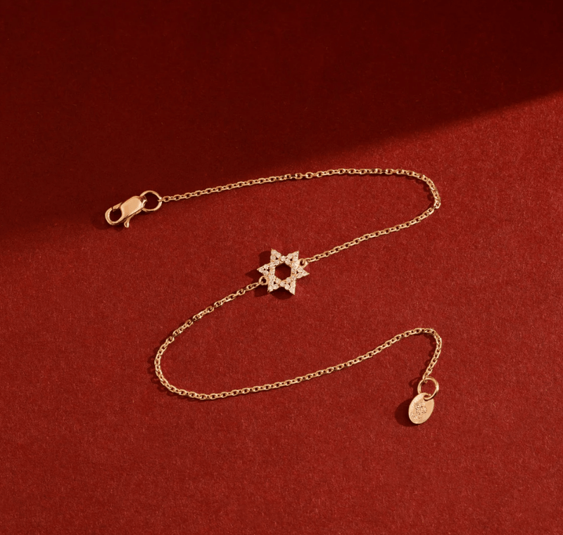 Mini Star of David Bracelet with Diamonds