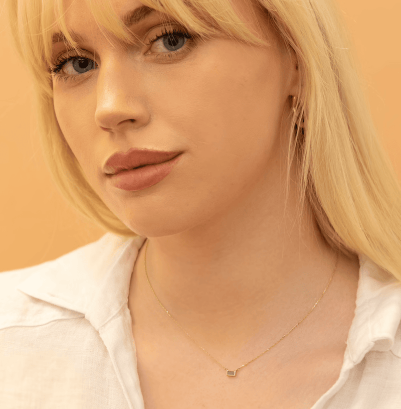 dainty Natural Labradorite Gold Necklace