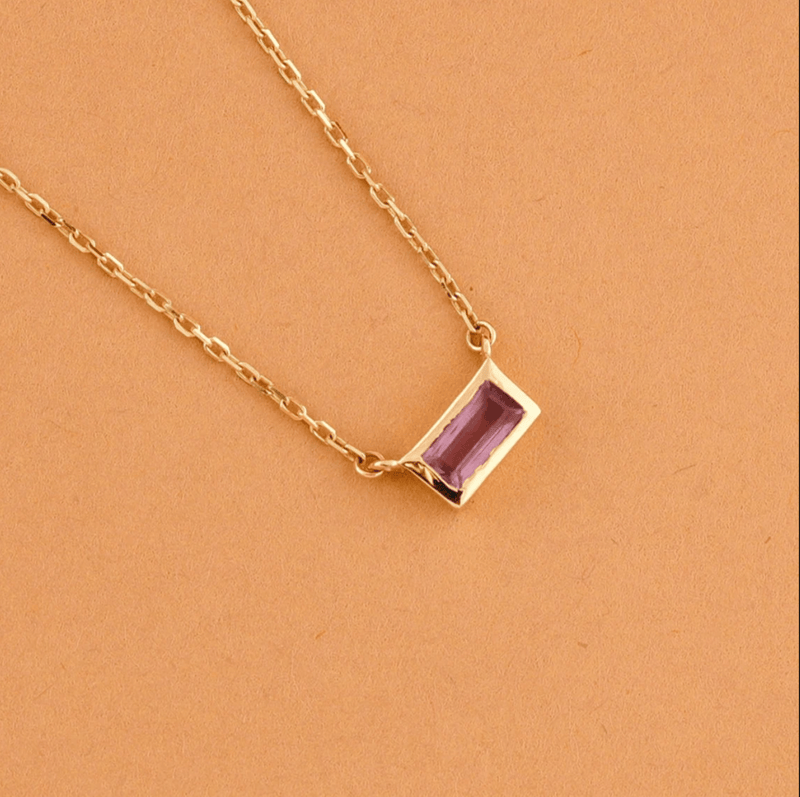 Natural February Birthstone Amethyst Pendant