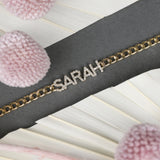 Diamond Block name necklace in cuban chain