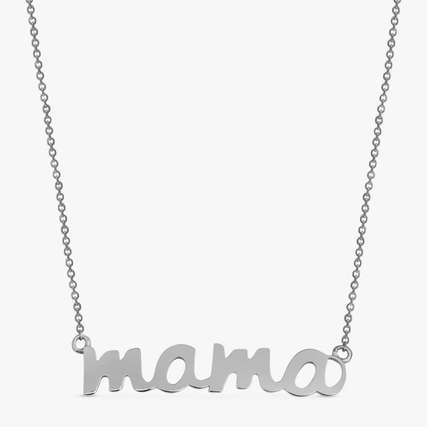 Elegant 14k solid white gold cursive name necklace. 