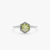 White Gold Peridot Ring
