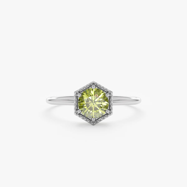 White Gold Peridot Ring