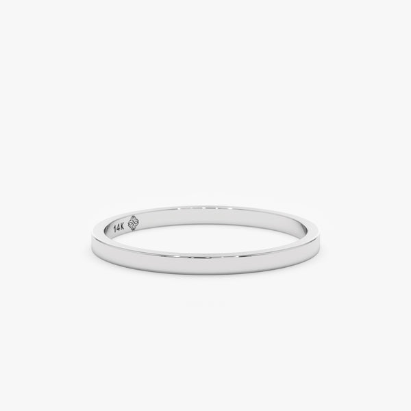 white gold thin edgy wedding band