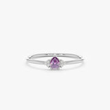White Gold Handmade Amethyst Ring