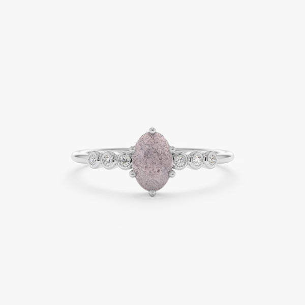 White gold gemstone ring