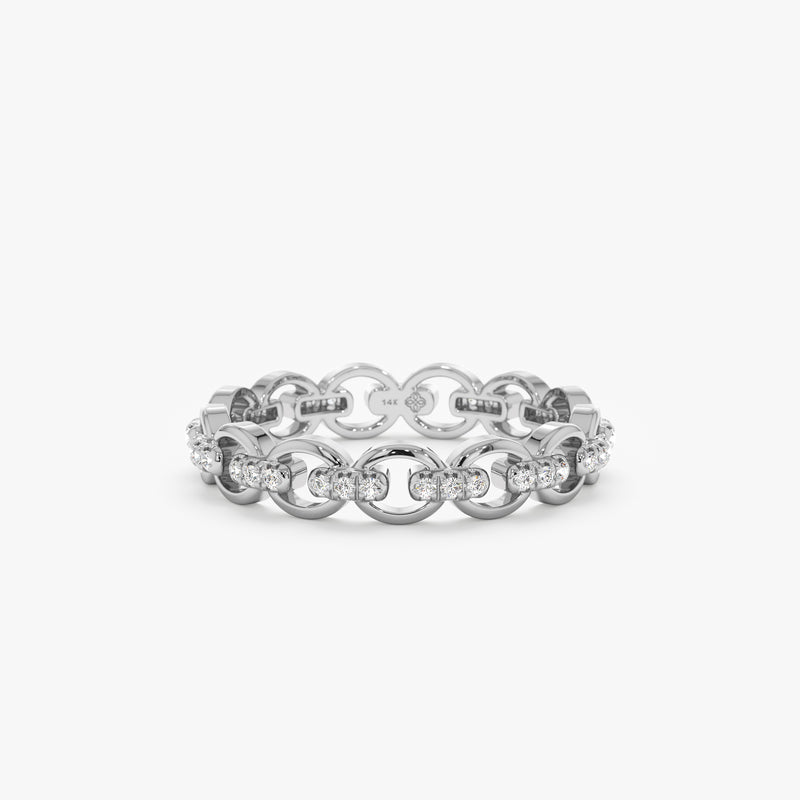 White Gold Linked Diamond Eternity Ring