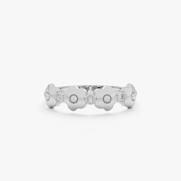 White Gold Diamond Daisy Ring