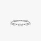 White gold dainty ring