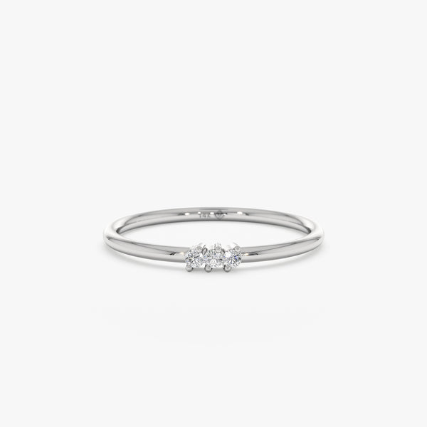 White gold dainty ring