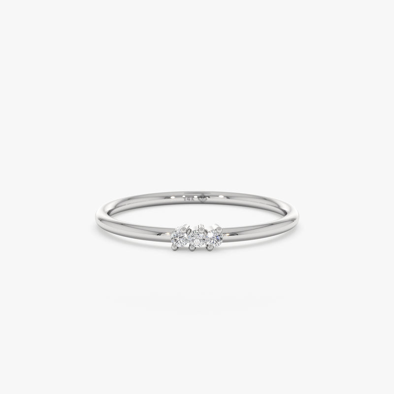 White gold dainty ring