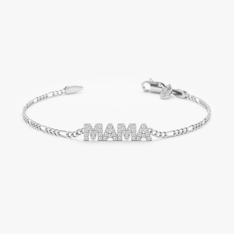White Gold Mother's Day Gift custom name Bracelet