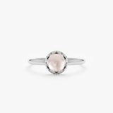 White Gold Rose Quartz Ring