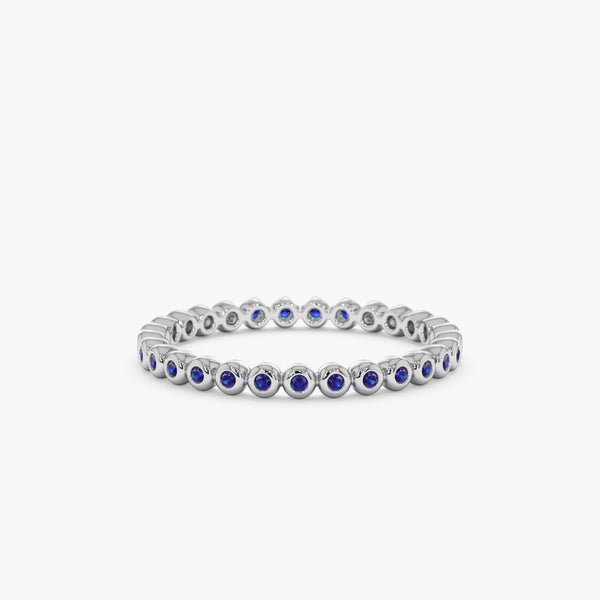 Yellow Gold Bezel Sapphire Eternity Band