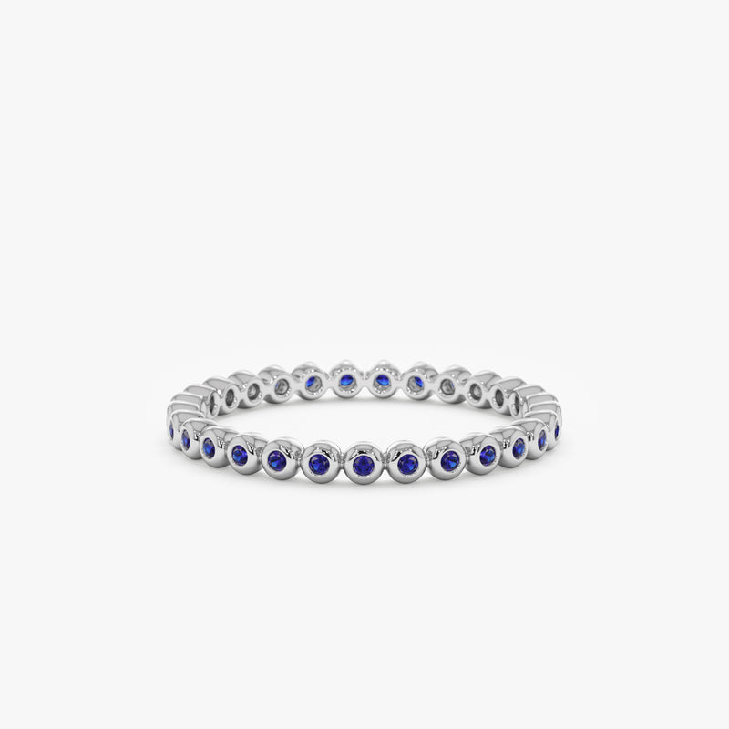 Yellow Gold Bezel Sapphire Eternity Band