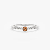 White Gold Diamond Citrine Ring