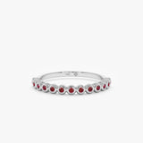 White Gold Ruby Half Eternity Band