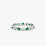 white gold emerald ring