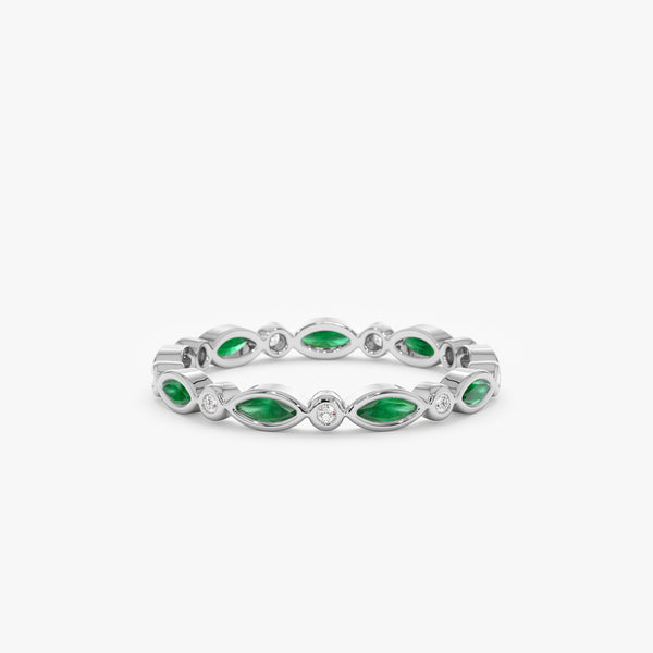 white gold emerald ring