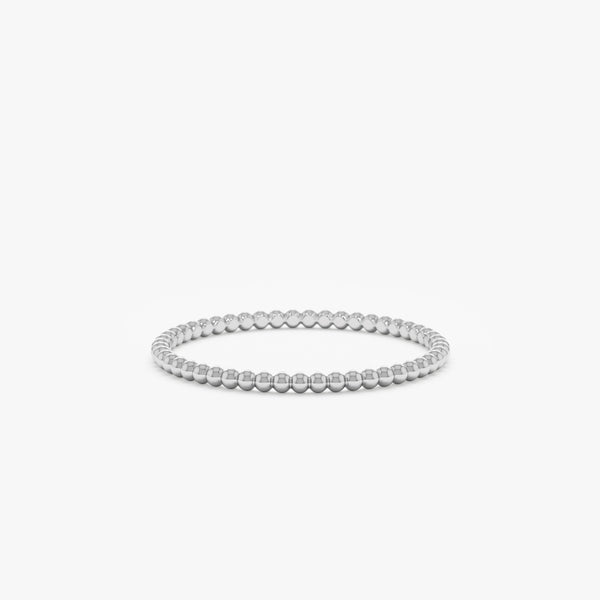 white gold bead band