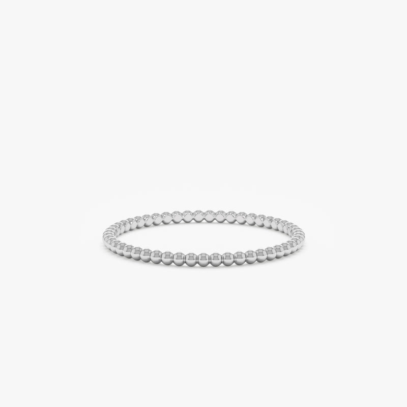 white gold bead band
