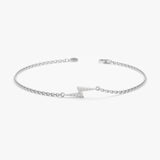 White Gold Diamond Lightning Bolt Bracelet