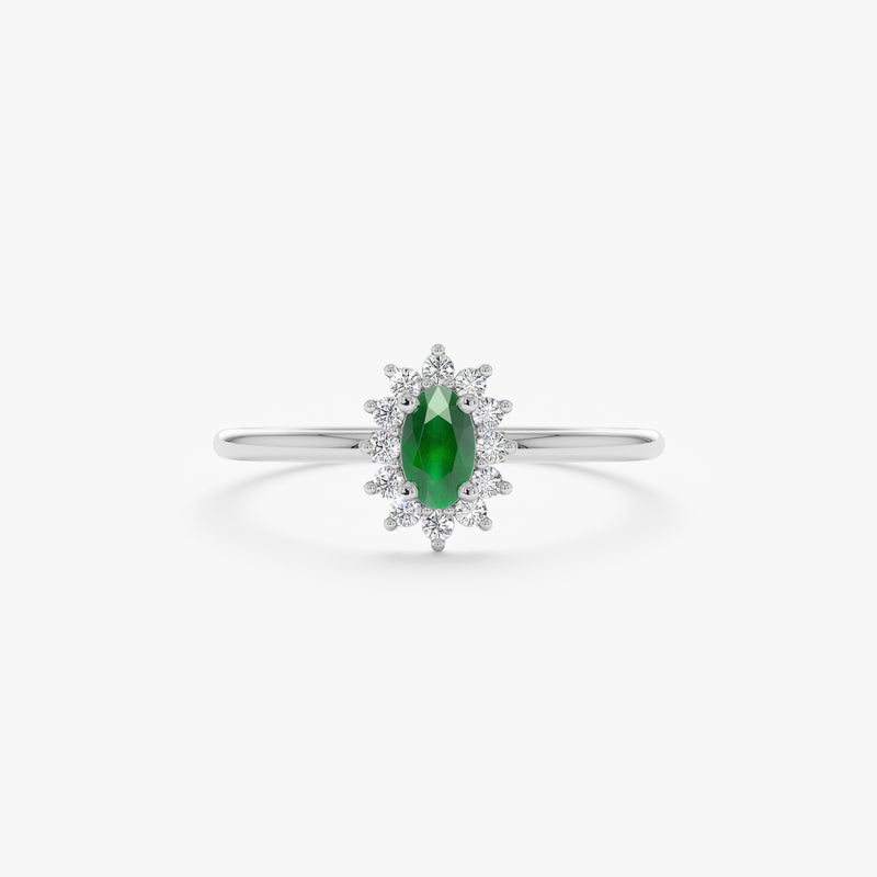 White Gold Emerald Ring
