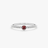White Gold Handmade Garnet Ring