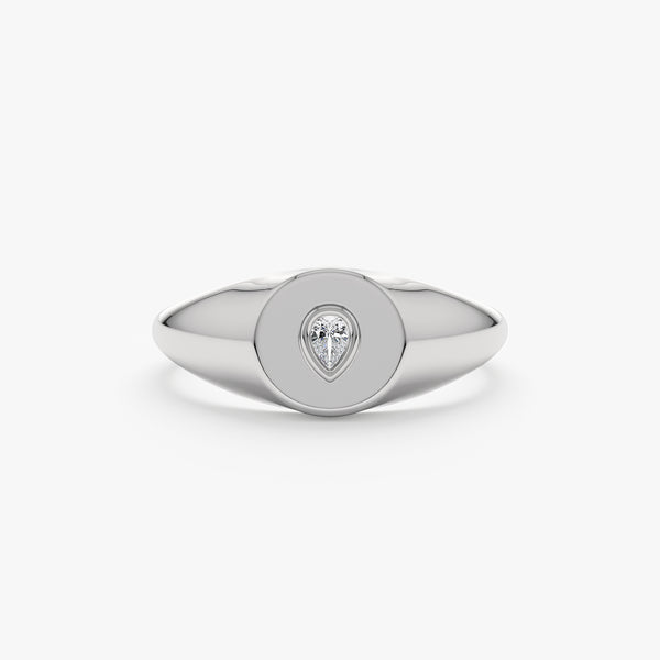white gold signet ring