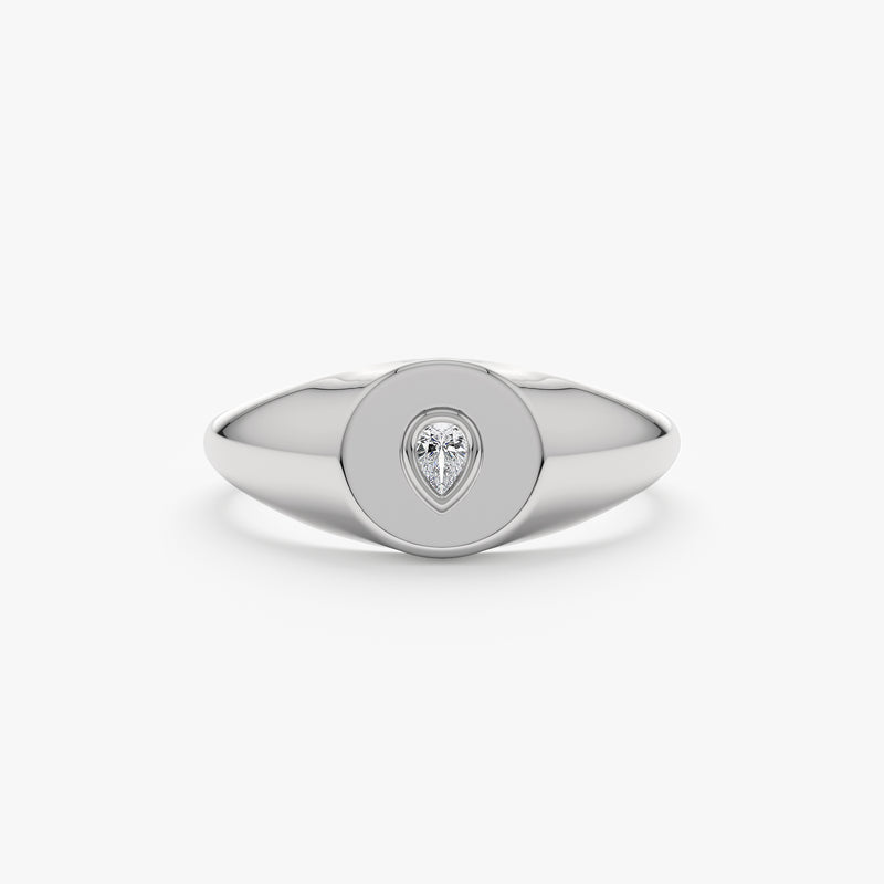 white gold signet ring